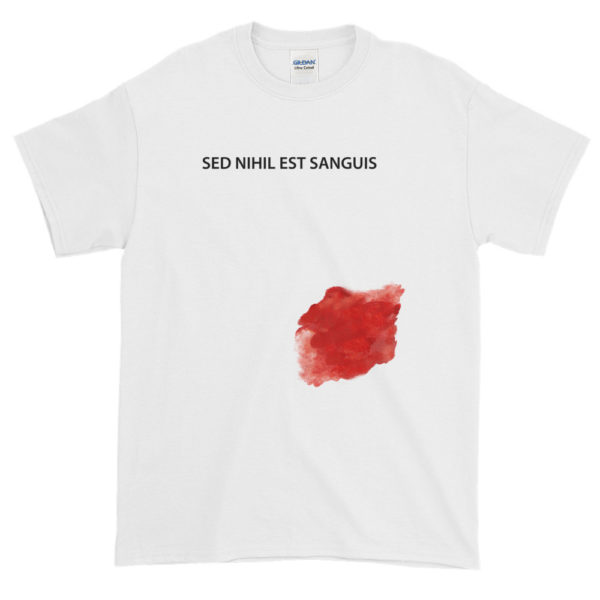 NOTHING BUT THE BLOOD LATIN T-SHIRT, WHITE