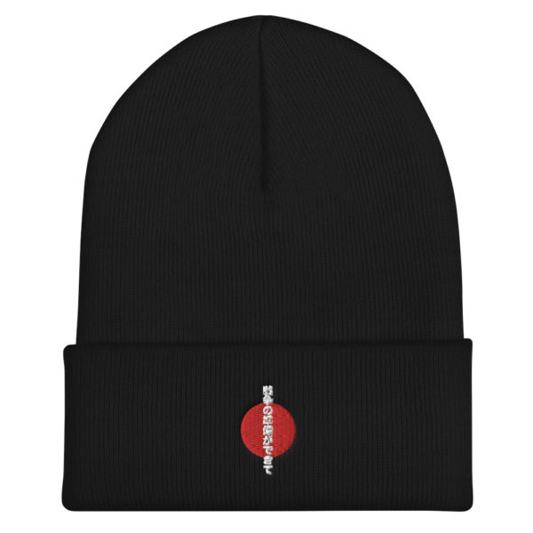 READY FOR WAR JAPANESE CUFFED BEANIE, NINJA BLACK